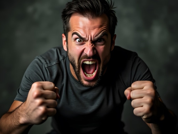 Photo unleashed fury a portrait of raw anger and intensity