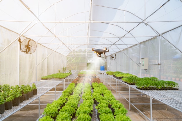 Unmanned aircraft Drone for agriculture automated work on the farm