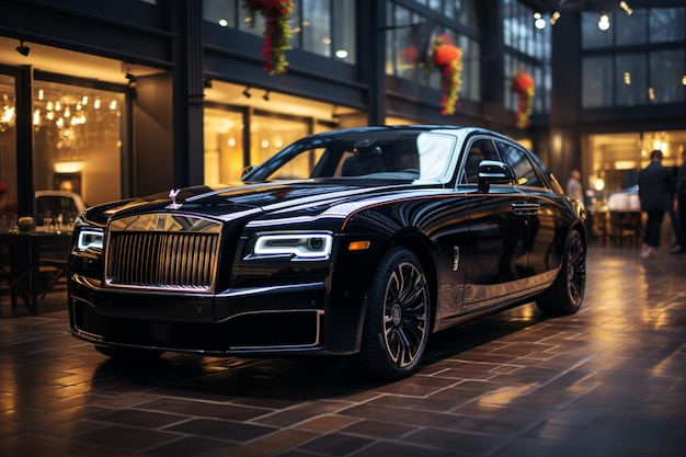 Unparalleled sophistication a showroom with a sleek desk and multiple RollsRoyce cars