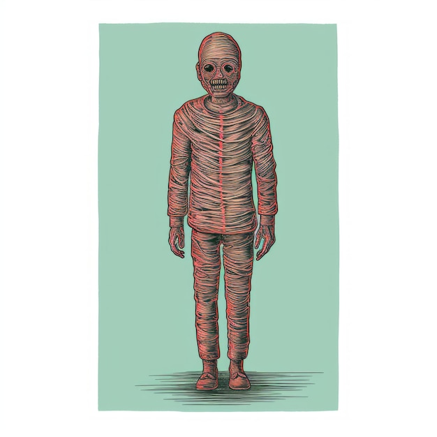 Photo unrememberable monster in mummy suit a josan gonzalez inspired illustration