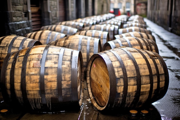 Unused Scotch whisky barrels originally held American whiskies