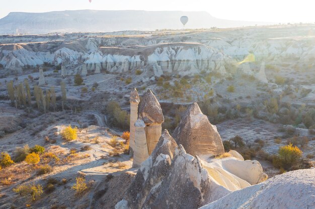 Unusual rock formation in famous Cappadocia, Turkey