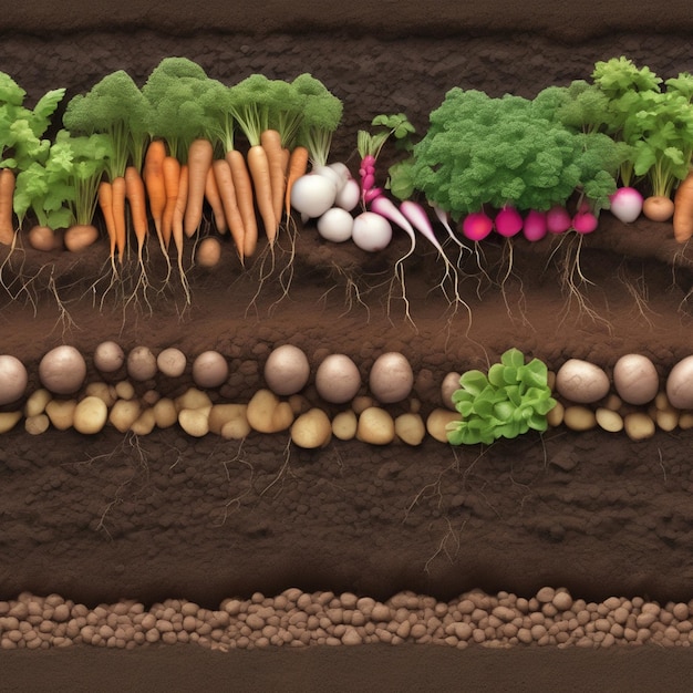 Unveiling Earths Bounty A CrossSection of Natures Root Cellar