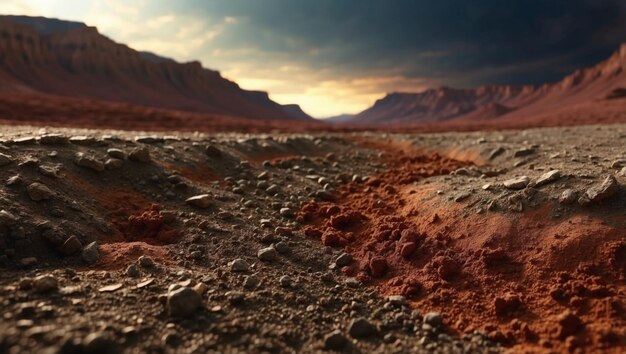 Photo unveiling the transition from soil to regolith a vivid d rendered depiction of earths layered ground