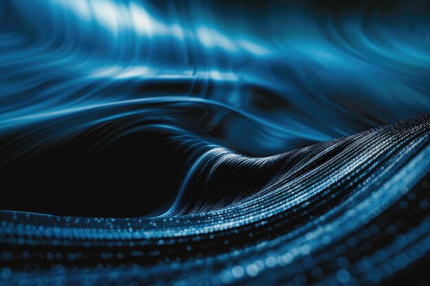 Photo up close view of a striking blue water wave with foam and ripples