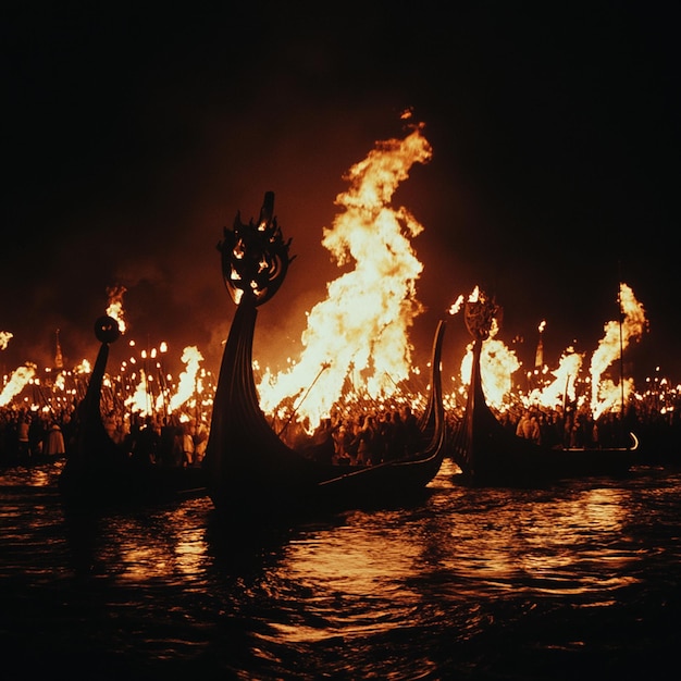 Photo up helly aa in scotland