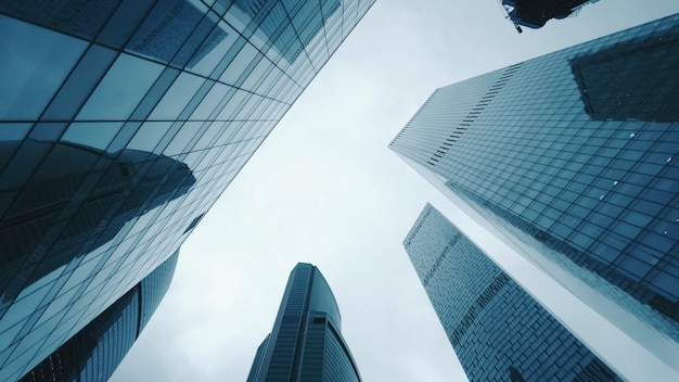 Up view in financial district