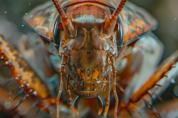 Upclose encounter with an exotic lobster highlighting intricate textures