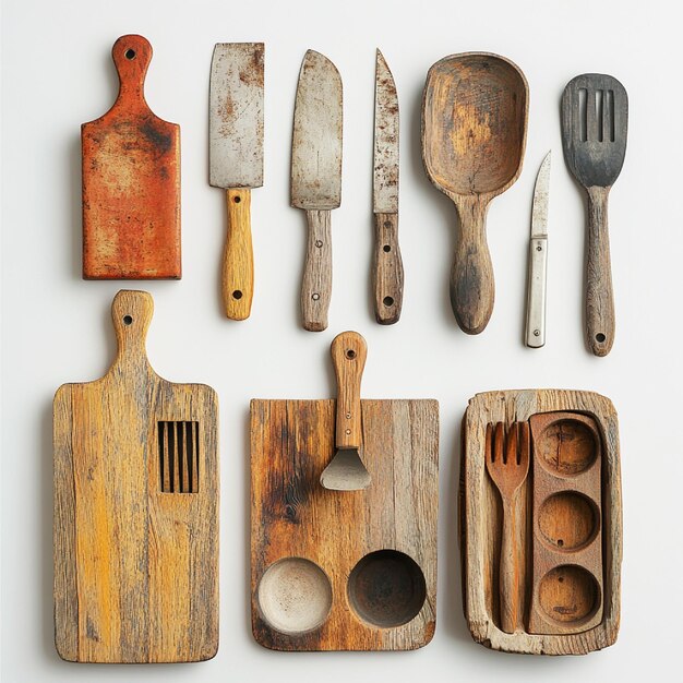 Upcycled kitchen items including cutting boards utensils and storage containers made from recycle