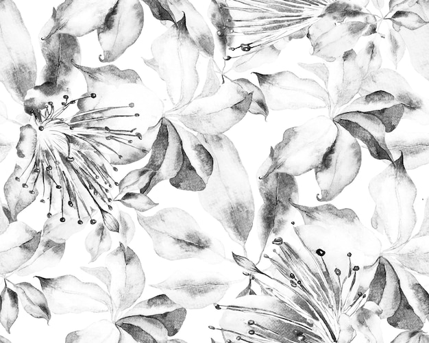 Upholstery Texture Watercolor Leaves Seamless Pattern Watercolor Floral Background