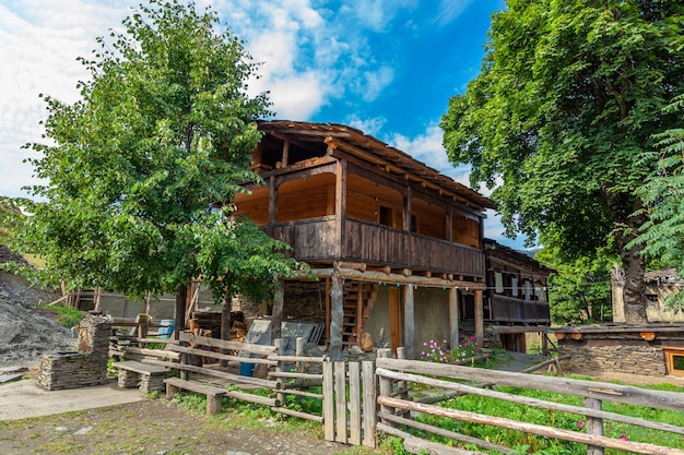 The Upper Omalo village and the fortress Keselo. Travel to the Georgia. Caucasus