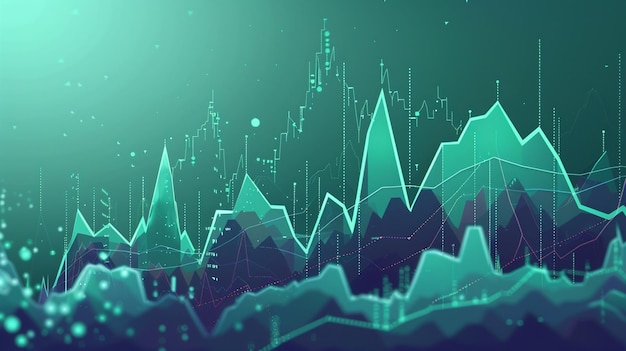 upward stock chart colorful illustration