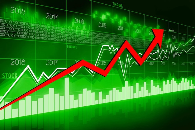 Upwards arrow growth chart concept