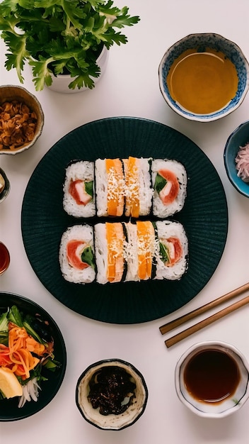 Uramaki shushi japanese food taste isolated on a white background