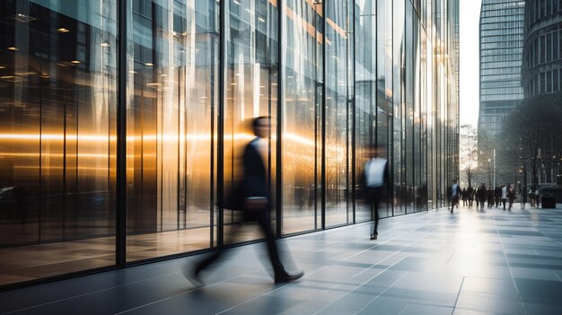 The Urban Advance Suited Figure and Soaring Skyscraper