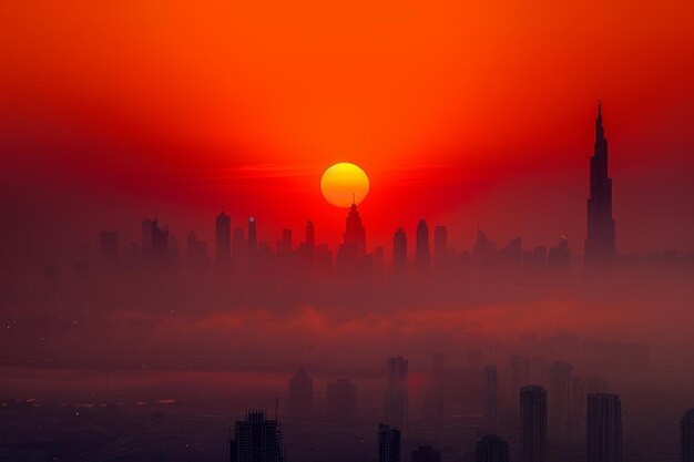 Urban Air Pollution at Sunset