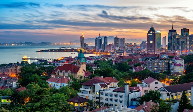 Urban architectural landscape of Qingdao, China

