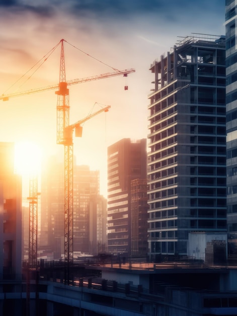 An urban background to a construction site