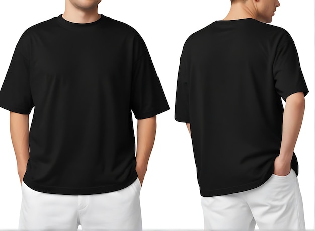 Urban Black Tee Mockup Worn by a Male Model