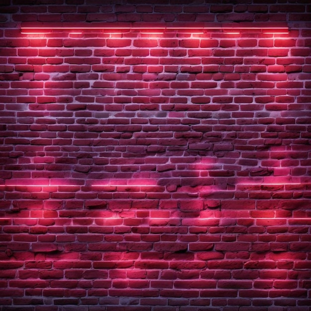 Photo urban brick wall illuminated by vibrant neon lights modern street art with electric glow