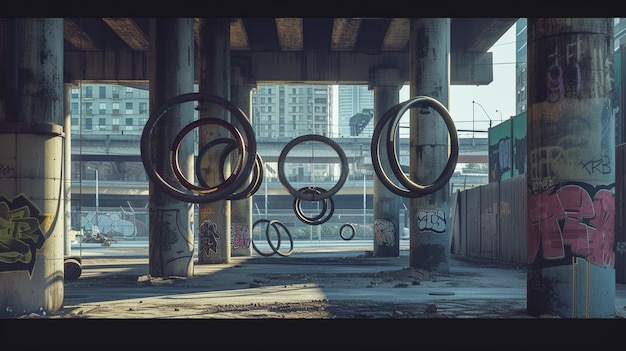 Urban Calisthenics Gymnastic Rings in an Urban Setting