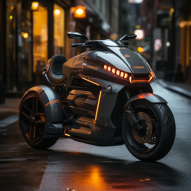 Urban Commuter ThreeWheeler with AI Integration Imagine an urban commuter threewheeler designed