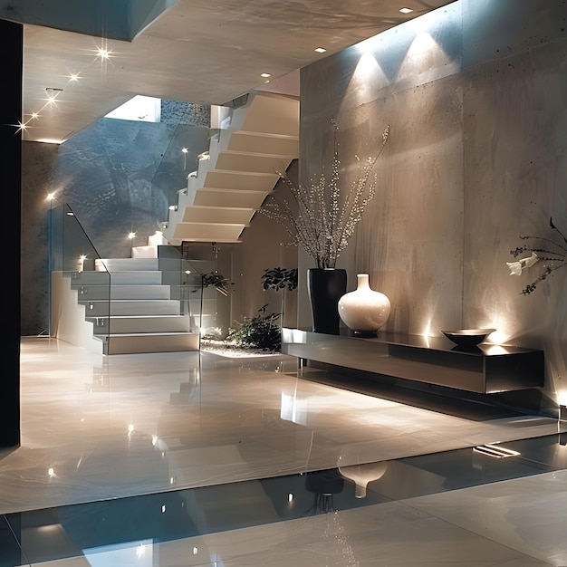 Urban Elegance EditorialStyle Photo of Contemporary Foyer with Recessed Lighting Highlight