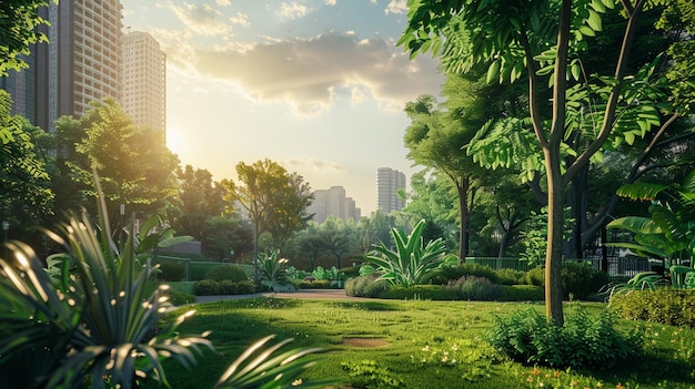 Urban Green Spaces Sustainable City Park in the Heart of the City