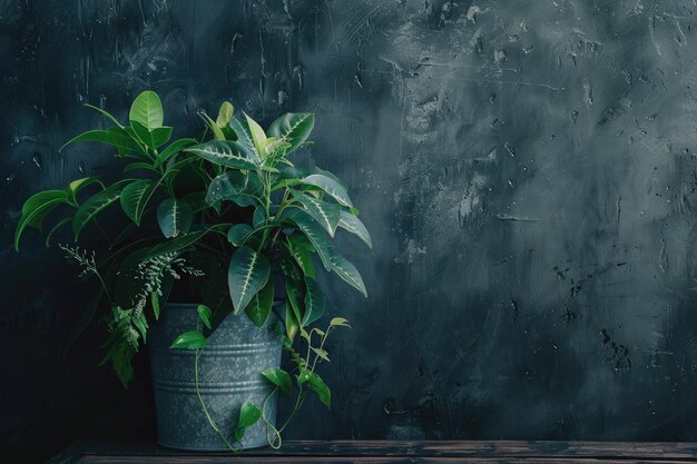 Photo urban jungle potted plant and metal items