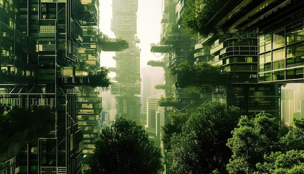 Urban Oasis Futuristic Green City Architecture