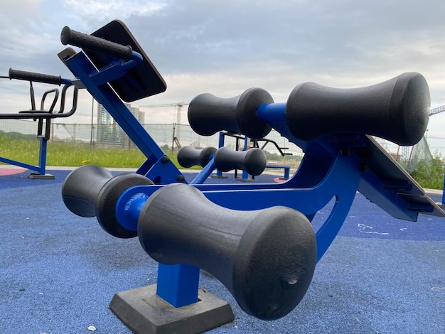 Urban outdoor sports ground with weight training equipment for sports Sports and recreation area