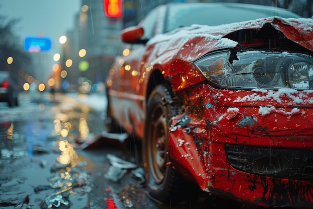 Urban road accident with cars