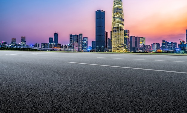 Urban road and Shenzhen architecture landscape skyline