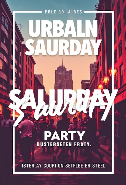 Photo urban saturday party social media and flyer design post template