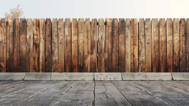 Photo urban scene with wooden plank fence