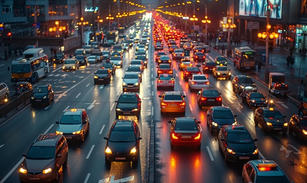 Photo urban traffic overlook contemporary city flyover