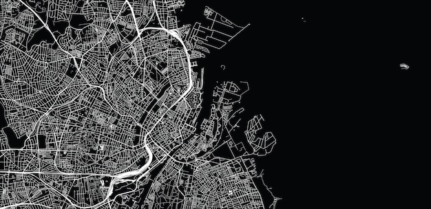 Urban vector city map of Copenhagen Denmark