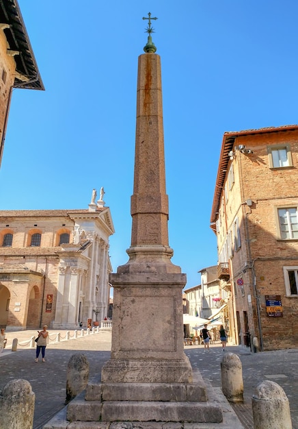 Urbino View of the obelisk on the square