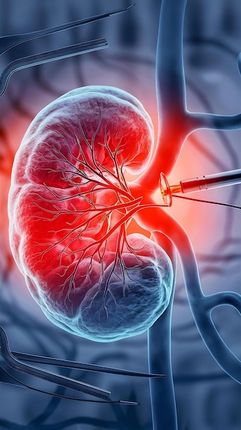 Urology and treatment of kidney diseases closeup