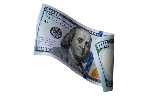 Us dollar bill Washington American cash Falling usd money background