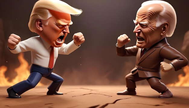 Photo us election 2024 trump vs biden cartoon comic strip