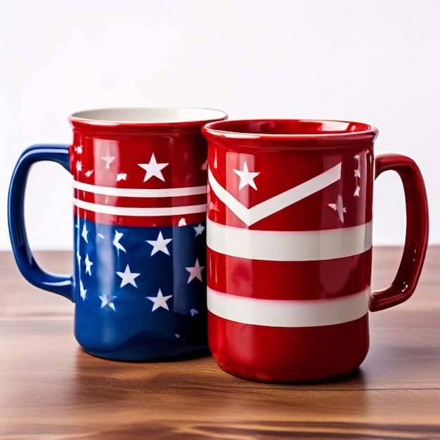 A US flag on an espresso cup