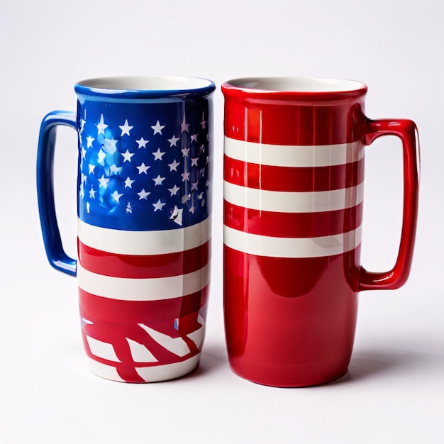 A US flag on an espresso cup