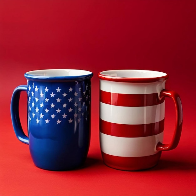 A US flag on an espresso cup