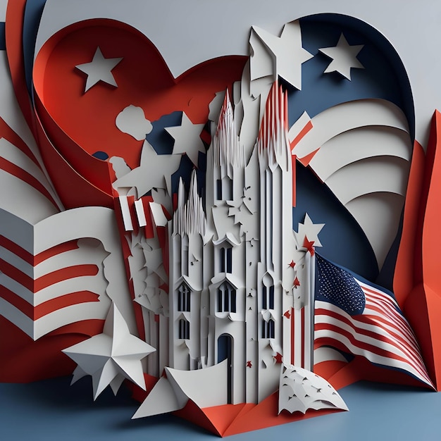 us independence day paper art