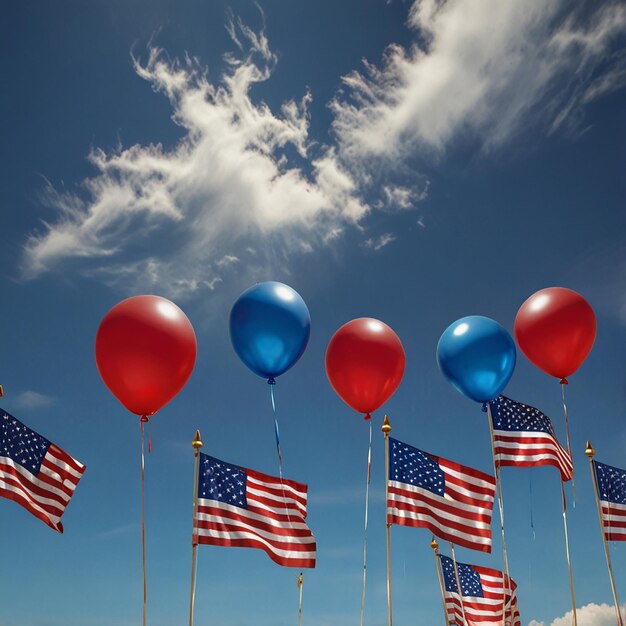 US independent day celeberation and blue sky Happy USA independent day Happy America day US flag