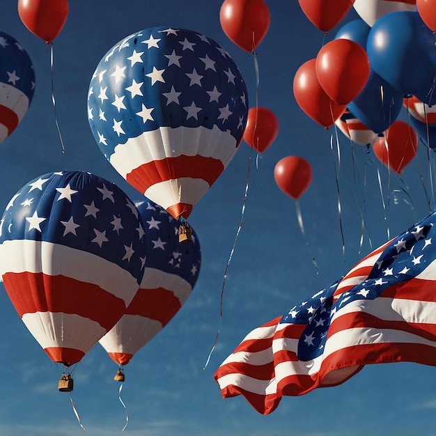 US independent day celeberation and blue sky Happy USA independent day Happy America day US flag