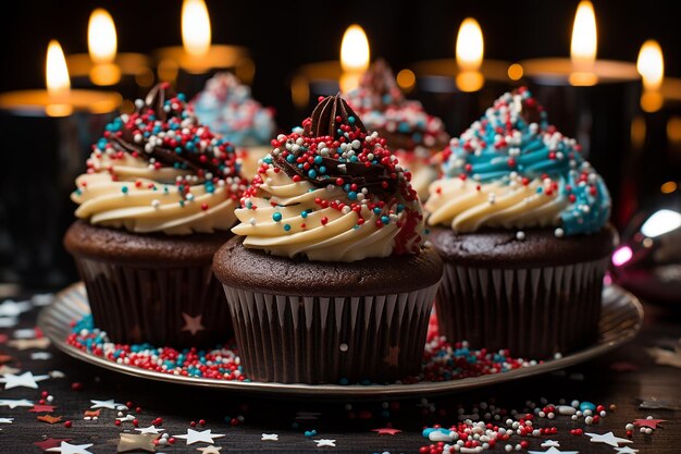 Us labor day celebration with cupcakes