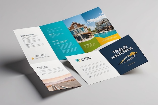 US letter Trifold brochure mockup