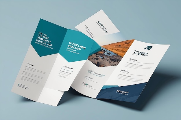 US letter Trifold brochure mockup